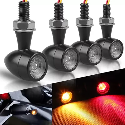 4X Motorcycle LED Bullet Mini Turn Signal Brake Light For Bobber Cafe Racer • $21.85