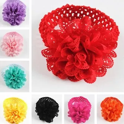 1PC Newborn Baby Girl Headband Infant Toddler Flower Soft Stretchy Hair Band • £2.47