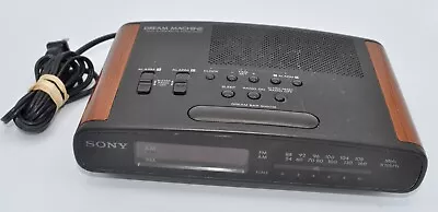 Vintage Sony Dream Machine ICF-C420 Dual Alarm AM/FM Clock Radio Wood Grain Mint • $30