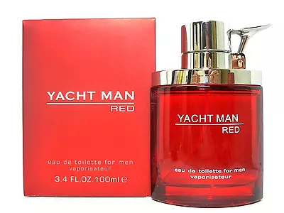 YACHT MAN RED Eau De Toilette Spray FOR MEN 3.4 Oz /100 Ml BRAND NEW ITEM IN BOX • $12.99