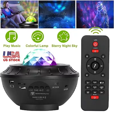 LED Galaxy Projector Lamp Wireless Music Speaker Starry Sky Night Light W Remote • $10.36