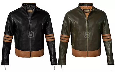 $99.99 • Buy X-Men Wolverine Origins Bomber Style Brown Biker Real Genuine Leather Jacket