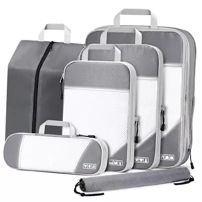  Compression Packing Cubes Packing Cubes For Travel Essentials 6 Set Grey • $24.46