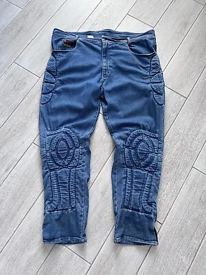 Vintage IXS Motorcycle Racing Blue Wash Denim Jeans Kanye West Style Like Giali • $85