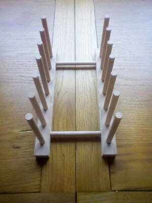 £1.99 • Buy Wooden Plate Rack Kitchen Storage Wood Dish Stand 25 X 15 Cm