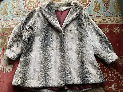 Vtg Style VI Ltd. Made In USA Heavy Very Warm Leopard Print Womens Faux Fur Coat • $13