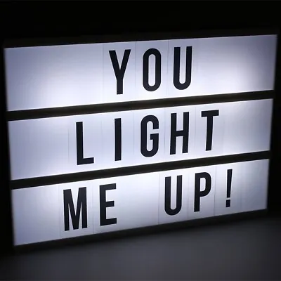 £10 • Buy LED Cinematic Party Light Up Box With 84 Letters & Symbols Message Sign Board