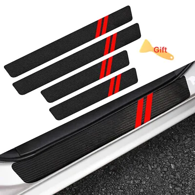 4pcs For Dodge Charger Accessories Red Car Door Sill Plate Cover Step Protectors • $10.99