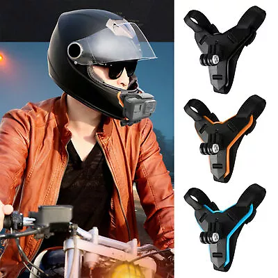 Install Camera Bracket Motorcycle Chin Strap Mount Action Camera For Gopro • $25.53