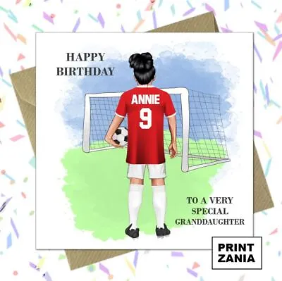 Personalised Girls Manchester United Man U Card Football Birthday Daughter AKM • £2.99