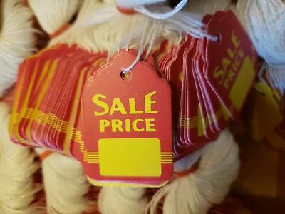 Red Yellow Sale Price Strung Merchandise Price Tags Retail String Hang Coupon • $33.99