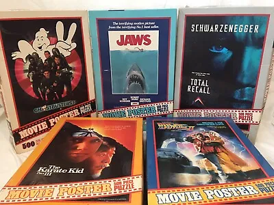 5 MB Movie Poster Puzzles Jaws Total Recall Ghostbusters Karate Kid Back Future • $95