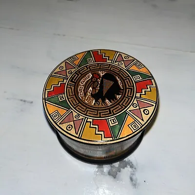 Vintage Peruvian Art Terracotta Clay Trinket Box With Lid Hand Made In Peru • $18.20