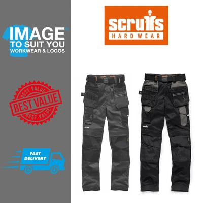 £52.99 • Buy Scruffs Pro Flex Slim Fit Stretch Holster Work Trousers Black Graphite