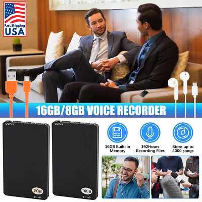 8G/16G Spy Digital Voice Activated Mini Audio Recorder Dictaphone MP3 Player • $15.99