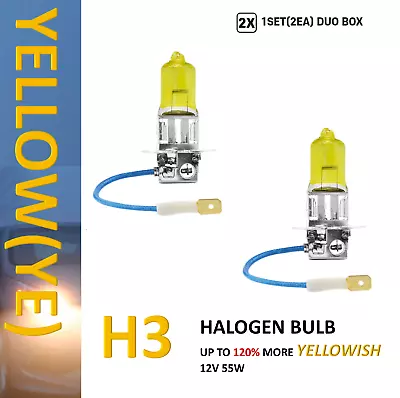 H3 Halogen 3000K 55W Bright Yellow Fog/Driving Light Bulb - Pack Of 2 • $9.45
