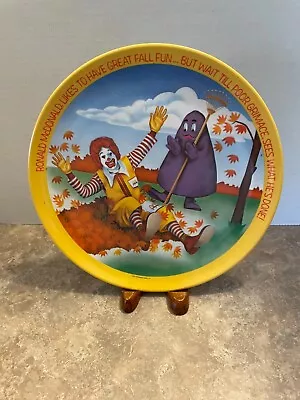 1977 McDonalds Fall Collector's Plate With Grimace And Ronald McDonald • $9