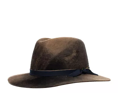 Goorin Bros Heritage Mishka Fedora Blue Brown Wool Felt Men's Hat 100-1118-BLU • $100