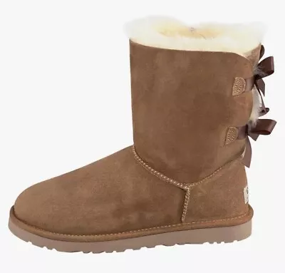 UGG Women’s Boots W Bailey Bow II Brand New With Box And Tags Brown • $150.08