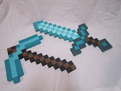 Minecraft Foam Diamond Sword And Pickaxe • $14.99