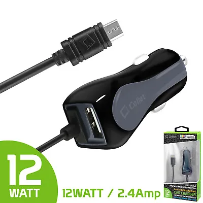 Fast Dual 2.4 Amp USB Car Charger Charge With Micro USB Cable For Android Phone • $9.99