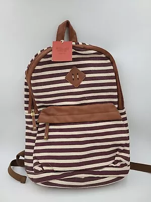 Mossimo Supply Co Backpack - Maroon Stripe Faux Leather -  • $19.99