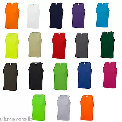 Awdis Just Cool Men's Gym Sports Vest Plain Tank  Top  JC007 S-XXL • £6.19