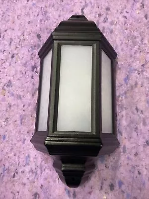 £5 • Buy Halbury Flush Wall Mounted Half Lantern Black Outsiide Light