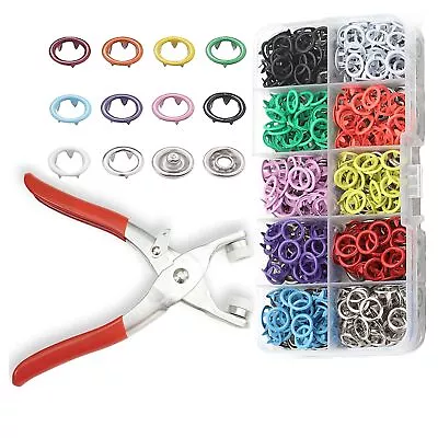 Minestylish 100 Sets Metal Snaps Buttons With Fastener Pliers Press Tool Kit ... • $15.61