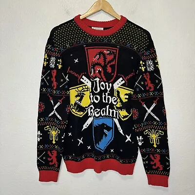 Game Of Thrones Mens Medium Ugly Christmas Sweater Black  Joy To The Realm • $8