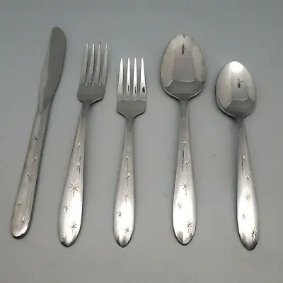 5 PIECE Table Place Setting Mar-Crest Citation Atomic Starburst Stainless Steel • $19.99