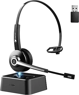 Wireless Headset With Noise Cancelling Microphone & Charging Dock Call Centre • £22.99