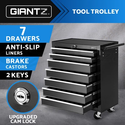 $191.96 • Buy Giantz Tool Box Trolley Chest Cabinet 7 Drawers Storage Garage Toolbox Boxes Set
