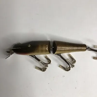 C.C.B. CO PIKIE JOINTED WOOD FISHING LURE CREEK CHUB BAIT 4.25  Glass Eyes • $22.87