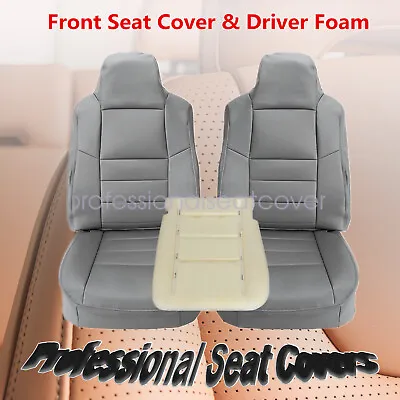 For 2004 2005 Ford F250 F350 Lariat Front Seat Cover Gray & Driver Foam Cushion • $145.99