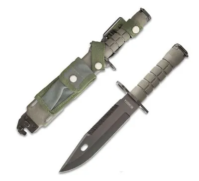 12.75  BAYONET M SURVIVAL Knife + Scabbard Saw Back AR Wire Cutter 9 14  15  16  • $41.88