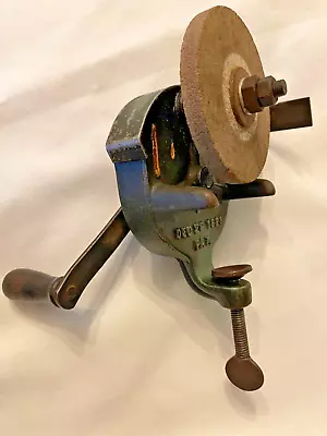 Vintage Hand Crank Grinding Wheel Pat Dec 29 1925 Knife Sharpener - Working • $29