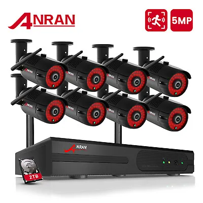 ANRAN 5MP Security Camera System Wireless Wifi 8CH NVR Night Vision Home Outdoor • $161.49