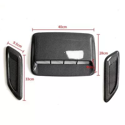 3PCS Carbon Fiber Color Car Decor Air Flow Intake Hood Scoop Vent Bonnet Cover • $47.76