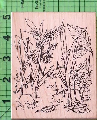 VIP Weeds Plants Wood Mounted Rubber Stamp By Visual Image Printery 1999 • $17.95