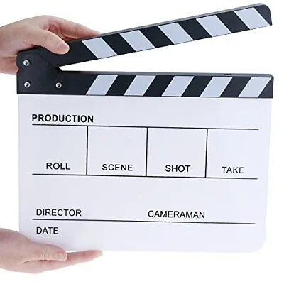 Acrylic Clapper Board Wooden Film Movie Clapboard Cut Action Scene Clapper • $22.21