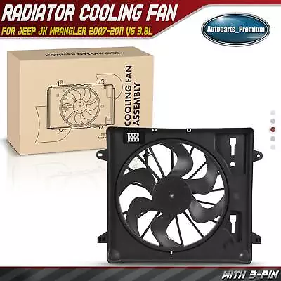 Radiator Cooling Fan Assembly With Shroud For Jeep JK Wrangler 2007-2011 V6 3.8L • $97.99
