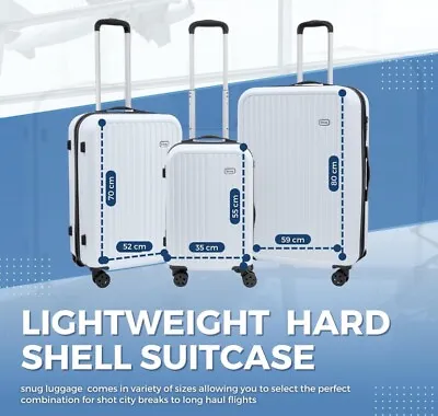 3pc Suitcase Set Luggage Sets With 4 Wheel Suitcase | Lightweight Suitcase • £104.99