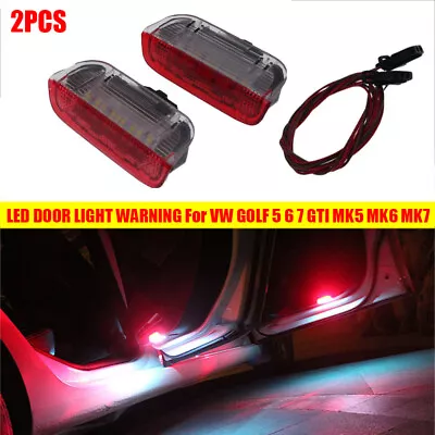 $24.29 • Buy LED DOOR LIGHT WARNING WELCOME COURTESY For VW GOLF 5 6 7 GTI MK5 MK6 MK7