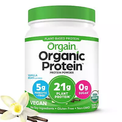 Orgain Organic Vegan 21g Protein Powder Plant Based Vanilla Bean 1.02lb • $19.98