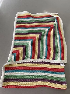 Mamas And Papas Stripe Knitted Blanket  • £15