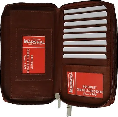 Marshal Genuine Leather Double Zipper Clutch Checkbook Wallet For Women #4575CF • $19.99