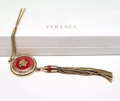 Versace Vanitas Long Gold Tassel Necklace Medusa Medallion Swarovski Crystals • $899.99