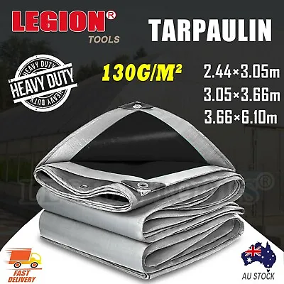 Heavy Duty Tarpaulin 130gsm Tarp Waterprood Camping Poly Tarp Cover Sheet • $41.90