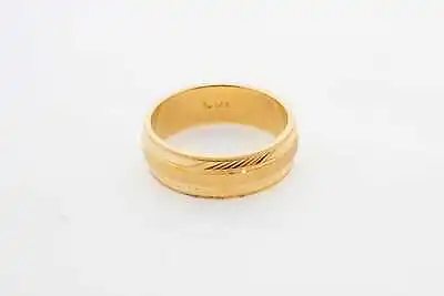 14k Estate Yellow Gold Wedding Band Ring Size 8 Unisex Loupe Clean 5.70g • $483